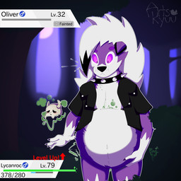 after_vore anthro bar_emanata blush bodily_noises bone churn death derived_sound_effect digestion digestion_noises duo emanata extended_sound_effect fainted forest forest_background full_moon fur gameplay_mechanics gui health_bar holding_belly level_difference level_number level_up male male/male moon nature nature_background number oral_vore plant purple_body purple_eyes purple_fur rumbling_stomach skull sound_effect_variant sound_effects surprised tree vore vowelless vowelless_sound_effect weight_gain white_body white_fur artskyuu nintendo pokemon levan_(artskyuu) oliver_(artskyuu) generation_7_pokemon kobold lycanroc midnight_lycanroc pokemon_(species) scalie 1:1 absurd_res hi_res