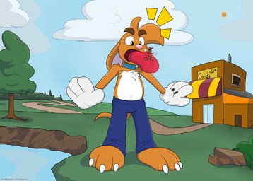 3_toes 4_fingers anthro big_feet big_tongue bottomwear cartoon_gloves claws clothing collar duo extreme_size_difference feet fingers long_tongue macro male male/male micro pants pawpads paws red_tongue size_difference soles thick_tongue toe_claws toes tongue toony vore_implied wide_tongue doggydog doggydog_(character) roderick_(tamerkoh) toon_doggydog_(doggydog) canid canine canis domestic_dog lagomorph leporid mammal rabbit absurd_res hi_res