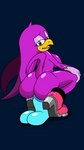 anthro big_butt blue_dildo blush bodily_fluids breasts butt clothing dildo dildo_sitting female footwear footwear_only genitals hands_on_knees hands_on_legs high_heels huge_butt looking_back looking_pleasured masturbation mostly_nude nipples open_mouth open_smile penetration purple_body purple_nipples sex_toy shoes shoes_only side_boob simple_background smile solo vaginal vaginal_masturbation vaginal_penetration papriko pepamintop sega sonic_riders sonic_the_hedgehog_(series) paps_(papriko) wave_the_swallow accipitrid accipitriform avian bird hirundinid oscine passerine swallow_(bird) 2020 2d_animation 9:16 animated artist_collaboration digital_media_(artwork) flipaclip_(artwork) frame_by_frame hi_res short_playtime