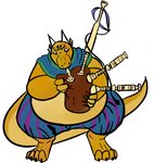 anthro bagpipes belly cape claws clothed clothing holding_musical_instrument holding_object male musical_instrument obese obese_anthro obese_male overweight overweight_anthro overweight_male playing_music solo standing toe_claws topless wind_instrument woodwind_instrument kyreden kobold