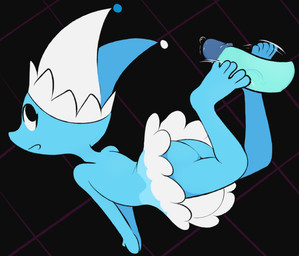 ambiguous_gender anthro blue_body bodily_fluids bottomwear butt clothing disembodied_penis duo erection feet fool's_hat foot_fetish foot_play footjob genital_fluids genitals hat hat_only headgear headgear_only headwear headwear_only humanoid_feet humanoid_genitalia humanoid_penis looking_back male male/ambiguous mostly_nude motion_lines penile penis plantigrade precum pseudo_clothing rear_view sex simple_background skirt slim solo_focus vein water mrdegradation deltarune undertale_(series) kris_dreemurr darkner elemental_creature mizzle_(deltarune) water_creature 2025 full-length_portrait hi_res portrait