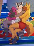 ageplay bed bottomwear clean_diaper clothed clothing creature_print cuddling diaper duo eye_contact furniture infantilism littlepawz_(diaper) looking_at_another male male/male pawpads paws plushie roleplay smile spooning underwear wearing_diaper wetness_indicator colt3n abuniverse barney_and_friends littlepawz paw_patrol pbs barney_the_dinosaur diezelraccoon canid canine canis dinosaur mammal prehistoric_species procyonid raccoon reptile scalie wolf 3:4 digital_media_(artwork) hi_res shaded