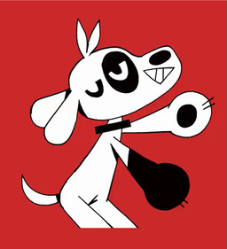 ambiguous_gender anthro black_body black_collar black_fur black_nose black_pawpads collar collar_only dancing eye_spots eyes_closed floppy_ears fur happy head_tuft leaning leaning_forward multicolored_body multicolored_fur nude pawpads red_background simple_background smile solo standing tail tail_motion tailwag teeth tuft white_body white_fur cocadope coca_(cocadope) canid canine canis domestic_dog mammal 2024 animated male_(lore)