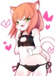 anthro black_bra black_clothing black_panties black_underwear blush bra breasts cat_ear_panties cat_keyhole_bra cat_keyhole_clothing cat_lingerie cleavage cleavage_cutout clothed clothing cutout fangs female frilly frilly_bra frilly_clothing frilly_underwear fur green_eyes hair kemono keyhole_bra keyhole_clothing keyhole_underwear lingerie loli looking_at_viewer open_mouth orange_hair panties short_hair side-tie_panties simple_background skimpy solo teeth training_bra underwear underwear_only young young_anthro young_female youki029 domestic_cat felid feline felis mammal hi_res