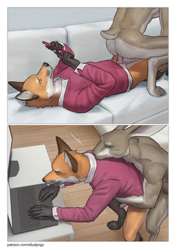 anal anal_penetration anthro anus apartment balls bottomless bottomless_anthro bottomless_male casual_sex cellphone chair clothed clothing computer disinterested_sex distracted distracted_sex duo electronics foreskin fur furniture genitals grey_body grey_fur humanoid_genitalia kemono male male/male male_penetrated male_penetrating male_penetrating_male multicolored_body multicolored_fur nude nude_anthro nude_male on_sofa orange_body orange_fur paws penetration penile penile_penetration penis penis_in_ass phone prey_penetrating_predator scut_tail sex sex_while_working short_tail sofa sweater tail topwear two_tone_body two_tone_fur versatile white_body white_fur pngx canid canine fox lagomorph leporid mammal rabbit absurd_res comic hi_res