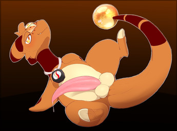animal_genitalia animal_penis anthro balls big_penis blush eyewear fur genitals glasses hair jewelry lying male necklace nude on_side orange_body orange_eyes penis rectangular_glasses simple_background smile solo spread_legs spreading tapering_penis teeth backsash nintendo pokemon litho_(stormysparkler) ampharos generation_2_pokemon pokemon_(species) 2024 digital_media_(artwork) hi_res