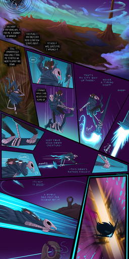 ambiguous_gender anthro blue_clothing blue_fire blue_pupils bone clothing colored_fire dark_eyes dialogue duo falling fast fire flying hat headgear headwear landscape magic magic_user male motion_lines panel_skew portal pupils sigil_city_of_doors skeleton skull skull_head telepathy teleportation text thought_bubble wizard_hat pankallisti dungeons_and_dragons hasbro planescape_(franchise) wizards_of_the_coast analiomus_(pankallisti) medea_(pankallisti) lich mammal murid murine rat rodent undead absurd_res comic english_text hi_res niece_(lore) trans_(lore) trans_man_(lore) trans_woman_(lore) uncle_(lore) uncle_and_niece_(lore)