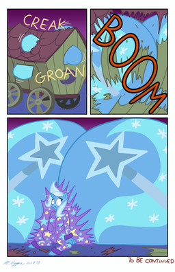 anthro big_butt blue_body blue_fur blue_hair butt butt_expansion butt_squish clothed clothing destruction expansion female fur hair horn huge_butt hyper hyper_butt motion_lines multicolored_hair purple_eyes solo squish stuck swelling text thick_thighs two_tone_hair wide_hips year necrofeline friendship_is_magic hasbro my_little_pony mythology trixie_(mlp) equid equine mammal mythological_creature mythological_equine unicorn 2014 english_text hi_res signature