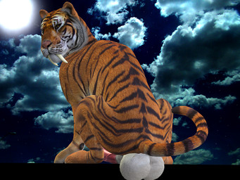 animal_genitalia backsack balls big_balls big_penis erection feral fur genitals huge_balls looking_at_viewer male orange_body orange_fur penis pose realistic_feral saggy_balls solo white_body white_fur tapiko felid mammal pantherine tiger 3d_(artwork) 4:3 archived_source digital_media_(artwork)