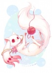 :3 ball_of_yarn feet fluffy hindpaw long_inner_ear_fluff long_tail male pawpads paws playing_with_yarn red_eyes ring simple_background solo tail white_background yarn suan-cat puella_magi puella_magi_madoka_magica kyubey incubator_(puella_magi) 2011