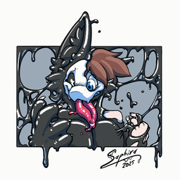 anthro black_body blue_eyes bodily_fluids bone bone_mask brown_hair clothing drooling goo_drip goo_transformation hair human_to_anthro latex latex_clothing latex_skinsuit latex_transformation liquid liquid_latex male mask mind_alteration saliva skinsuit skull skull_mask slime solo species_transformation tight_clothing tongue tongue_out transformation transformation_by_substance saphirathefur changed_(video_game) lin_(changed) puro_(changed) canid canine canis dark_latex goo_creature human latex_creature mammal skulldog_(species) 1:1 hi_res