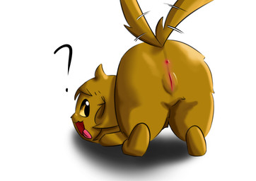 anus brown_body brown_fur female female_feral feral fur genitals humanoid_genitalia humanoid_genitalia_on_feral humanoid_vulva humanoid_vulva_on_feral looking_at_viewer looking_back looking_back_at_viewer quadruped question_mark rear_view solo tail tail_motion tailwag vulva olihai choco_(olihai) canid canine mammal absurd_res hi_res