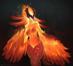 athletic athletic_female feathers female fire fire_body genitals glowing glowing_body glowing_genitalia solo_focus wings conditional_dnp reddyrennard dota european_mythology greek_mythology mythology valve wings_of_fire icarus_the_phoenix avian elemental_creature fire_creature mythological_avian mythological_bird mythological_creature mythological_firebird phoenix hi_res