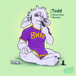 abdl ageplay bodily_fluids chess chess_piece clothing diaper drooling ear_piercing genital_fluids infantilism onesie piercing roleplay saliva solo text unclean_diaper urine used_diaper wet_diaper retro_bait retro_kitty lagomorph leporid mammal rabbit 1:1 absurd_res english_text hi_res