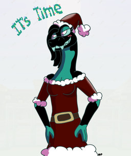 anthro apode belt black_body breasts christmas_clothing christmas_headwear cleavage clothed clothing dress eyelashes female front_view fully_clothed hat headgear headwear holidays legless medium_breasts multicolored_body non-mammal_breasts pupils red_clothing red_dress santa_dress santa_hat serpentine solo teal_body teal_eyes two_tone_body white_pupils rhp christmas ellie_(rhpenguin) draconcopode elapid_(snake) naga reptile scalie sea_snake snake snake_naga digital_drawing_(artwork) digital_media_(artwork) hi_res