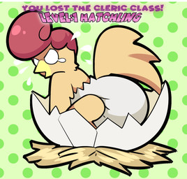 anthro beak birth clean_diaper clothed clothing diaper diaper_only egg hatching_from_egg male side_view solo text topless wearing_diaper buttsharb avian bird chicken galliform phasianid digital_media_(artwork) english_text hi_res