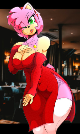 aged_up anthro big_breasts breasts clothed clothed_anthro clothed_female clothing dress female fur green_eyes hair heart_eyes heart_symbol jewelry legwear lipstick looking_at_viewer makeup necklace pink_body pink_fur pink_hair red_clothing red_dress solo thick_thighs thigh_highs white_clothing white_legwear white_thigh_highs wide_hips randomgloves sega sonic_the_hedgehog_(series) amy_rose eulipotyphlan hedgehog mammal 2024 absurd_res hi_res