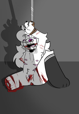 1_eye amputee anal andromorph anthro bdsm big_clitoris blood bodily_fluids bondage bound buttplug clitoris clothing colored_nails crying cum cum_in_mouth cum_inside cum_on_face disability dismemberment drooling footwear fur gag gagged gagged_drooling genital_fluids genitals gore hair intersex legwear long_hair male masochism mastectomy_scar nails plug_(sex_toy) purple_eyes restraints rope rope_bondage sadism saliva scar self-harm_scars sex_toy socks solo tears thigh_highs vulva white_body white_fur wounded princeguts mr.smiles_(princeguts) alien cyclops humanoid hi_res trans_(lore)
