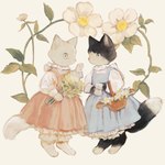 alternative_fashion anthro basket classic_lolita clothing container dress duo female flower frilly j-fashion lolita_(fashion) plant simple_background standing white_background rt0no domestic_cat felid feline felis mammal 1:1 digital_media_(artwork) digital_painting_(artwork) hi_res