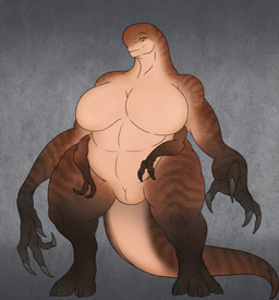 4_arms abs anthro big_breasts big_hands biped bipedal_feral breasts busty_feral claws collarbone digitigrade featureless_breasts female feral fingers genitals grey_background huge_breasts innie_vulva long_arms long_legs looking_at_viewer mouth_closed multi_arm multi_limb muscular muscular_legs muscular_thighs nude one_eye_visible open_hands semi-anthro short_arms simple_background solo standing tail thick_thighs toe_claws variant_set vulva wide_stance thewatcherofworlds jurassic_park jurassic_world jurassic_world:_rebirth universal_studios parallaxia dinosaur distortus_rex prehistoric_species reptile saurischian scalie theropod absurd_res full-length_portrait hi_res portrait