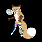 1:1 alpha_channel angry anthro averi_(fiddleafox) brown_body brown_fur canid canine clothing dipstick_tail english_text female female_anthro fox fur gloves_(marking) green_eyes hair hand_on_hip hi_res leg_markings legwear lgbt_pride looking_at_viewer mammal markings pawpads paws pride_colors profanity socks_(marking) solo standing stockings tail tail_markings text transgender_pride_colors transphobia unknown_artist white_body white_fur