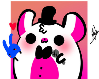 alternate_species anthro anthrofied bow_(feature) bow_tie chibi clothing electronics furrification hat headgear headwear heart_symbol microphone puppet simple_background hiyoko five_nights_at_freddy's scottgames sister_location funtime_freddy_(fnafsl) puppet_bonnie_(fnafsl) bear lagomorph leporid mammal rabbit 5:4 digital_media_(artwork) hi_res