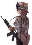 anthro assault_rifle butt camo camo_clothing camo_print camo_topwear clothing female gun m16 m16a2 pasgt pattern_clothing pattern_topwear ranged_weapon rifle solo topwear underwear weapon blookswashinda katya_(pistolpete) bear mammal