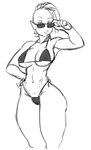 5_fingers big_breasts bikini breasts clothed clothing eyebrows eyewear female fingers hair hand_on_hip hand_on_own_hip humanoid_pointy_ears looking_at_viewer navel nipple_outline noseless not_furry pointy_ears side-tie_bikini side-tie_clothing side-tie_swimwear simple_background solo standing string_bikini sunglasses swimwear triangle_bikini two-piece_swimsuit white_background darkeros disney wander_over_yonder lord_dominator alien alien_humanoid humanoid digital_drawing_(artwork) digital_media_(artwork) line_art monochrome portrait three-quarter_portrait