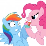 blue_body blue_feathers blue_fur cherry cupcake duo feathered_wings feathers female feral food fruit fur hair licking multicolored_hair pink_body pink_fur plant rainbow_hair scared simple_background tongue tongue_out white_background wings unknown_artist friendship_is_magic hasbro my_little_pony mythology rocket_to_insanity_(mlp_fanfic) pinkie_pie_(mlp) rainbow_dash_(mlp) earth_pony equid equine horse mammal mythological_creature mythological_equine pegasus pony 1:1