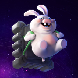 ambiguous_gender anthro arms_bent blue_eyes blue_tongue buckteeth carrying_another chubby_cheeks cosmic_background curled_tail double_chin duo featureless_crotch featureless_legs fur grey_body larger_anthro larger_male light long_ears male male_anthro midair mitten_hands multicolored_body no_eyebrows no_pupils noseless nude_anthro nude_male obese obese_anthro obese_male open_mouth open_smile overweight overweight_anthro overweight_male pawpads purple_background simple_background size_difference smaller_ambiguous smile smiling_at_viewer space space_background star tail tan_eyelids tan_inner_ear tan_pawpads teeth tongue two_tone_body white_body white_fur white_tail yves_barthez mario_plus_rabbids_sparks_of_hope raving_rabbids rayman_(series) ubisoft hybrid lagomorph mammal rabbid squasher_(mario_plus_rabbids) suid suine sus_(pig) thwomp 2022 3d_(artwork) adobe_photoshop_(artwork) autodesk_maya_(artwork) colored crossover digital_media_(artwork) english_description hi_res lighting official_art shaded