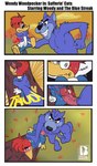 anthro duo genitals male male/male penis text mr.brapion patreon the_woody_woodpecker_show universal_studios blue_streak_(woody_woodpecker) woody_woodpecker avian bird felid feline mammal picid woodpecker absurd_res comic english_text hi_res