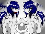 blue_eyes duo female feral fist_bump fur gesture male sharp_tooth simple_background smile white_body white_fur wings hoi~poi hasbro my_little_pony fan_character equid equine horse mammal pony sibling_(lore) twins_(lore)