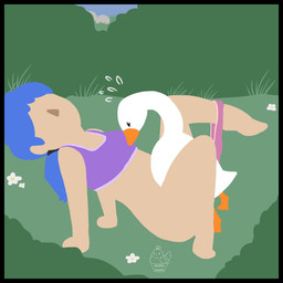 ambiguous_penetration anthro beak bestiality clothed clothing clothing_around_one_leg detailed_background duo eyeless eyes_closed female female_on_feral female_penetrated feral feral_penetrating feral_penetrating_human fur hair human_on_feral human_penetrated implied_orgasm interspecies male male/female male_penetrating male_penetrating_female mouthless nude panties partially_clothed penetration penile sex spread_legs spreading underwear underwear_around_one_leg underwear_down white_body wings conditional_dnp muffinlewds untitled_goose_game goose_(untitled_goose_game) anatid anseriform anserine avian bird goose human mammal 1:1 digital_media_(artwork) flat_colors hi_res