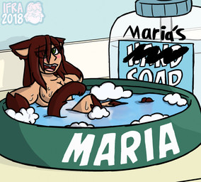 bath bathing blush bowl breasts bubble_bath container convenient_censorship covering covering_breasts female micro nude open_mouth partially_submerged soap solo water wet ifra maria_andrews animal_humanoid cat_humanoid felid felid_humanoid feline feline_humanoid humanoid mammal mammal_humanoid hi_res