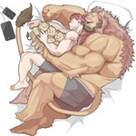 anthro beard big_dom_small_sub big_muscles blush brown_mane clothed clothing cuddling dominant dominant_anthro dominant_male eyes_closed facial_hair family fur grin group hair hug human_on_anthro interspecies larger_anthro larger_male male male/male mane muscular muscular_anthro muscular_male nude red_hair romantic romantic_couple size_difference sleeping smaller_human smaller_male smile spooning submissive submissive_human submissive_male tail tail_tuft tuft underwear underwear_only yellow_body yellow_fur chan_kiti_chan felid human lion mammal pantherine 1:1 hi_res father_(lore) father_and_child_(lore) father_and_son_(lore) parent_(lore) parent_and_child_(lore) parent_and_son_(lore) sibling_(lore) son_(lore) triplets_(lore)