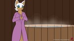 anthro bathrobe bathtub big_breasts bikini breasts clothing female hot_tub looking_at_viewer robe solo swimwear two-piece_swimsuit undressing harkrun sega sonic_the_hedgehog_(series) rouge_the_bat bat mammal 16:9 animated short_playtime widescreen