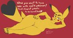 anthro anthrofied brown_eyes claws dialogue eyebrows feet female fur genitals heart_after_text heart_symbol huge_hips lounging lying nude on_side pokemorph pussy simple_background smile solo teasing text text_with_heart thick_eyebrows tsundere wide_hips year winteranswer nintendo pokemon generation_1_pokemon mammal pikachu pokemon_(species) 2021 dated digital_media_(artwork) english_text hi_res signature