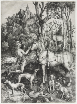 2_horns ambiguous_feral ambiguous_gender animal_genitalia antlers backsack balls biped boots bridge castle christian_cross christian_symbol clothed clothed_human clothed_male clothing cross crucifix dagger detailed_background digitigrade feral floppy_ears folded_ears footwear forest forest_background fully_sheathed genitals gothic_architecture grass group halter hat headgear headwear hooves horn kneeling male male_feral male_human medieval_clothing melee_weapon nature nature_background outside plant quadruped religion religious_symbol saddle sheath shoes sitting spurs standing stirrups sword tail tree tree_stump unguligrade weapon albrecht_durer christianity public_domain saint_eustace canid canine canis deer domestic_dog equid equine horse human mammal 1501 16th_century absurd_res ancient_art hatching_(art) hi_res huge_filesize monochrome shaded traditional_media_(artwork)