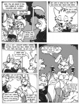 anthro dialogue female group holidays male text desiree_lee halloween dixie_(btt) echo_(jmh) ivory_(btt) melody_(btt) trixie_(btt) bat canid canine fox lagomorph leporid mammal procyonid rabbit raccoon comic english_text greyscale monochrome