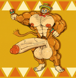 abs anthro armpit_hair balls beard bedroom_eyes biceps big_balls big_muscles big_pecs big_penis body_hair chest_hair clothing ear_piercing facial_hair genitals hairy_balls half-closed_eyes hat headgear headwear huge_balls huge_muscles huge_pecs huge_penis hyper hyper_balls hyper_genitalia hyper_muscles hyper_penis male maraca muscular muscular_arms musical_instrument narrowed_eyes nipples pecs penis percussion_instrument piercing pubes seductive solo sombrero stubble tail triceps vein veiny_penis hehdgd amigo haplorhine mammal monkey primate hi_res