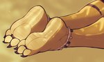 anklet anthro bodypaint claws feet foot_focus glistening glistening_body humanoid_feet jewelry legs_together light lying male muscular on_front plantigrade scales soles solo sunlight talons toe_claws toes wet amazin-arts lizard reptile scalie hi_res