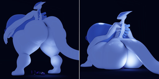 anthro big_breasts big_butt biped blue_body blue_nipples breasts butt facesitting female female_anthro huge_breasts huge_butt hyper hyper_breasts hyper_butt larger_female macro macro_anthro macro_female male multicolored_body nipples simple_background sitting sitting_on_another size_difference smaller_human smaller_male solo tail thick_thighs two_tone_body white_body darkdraketom nintendo pokemon pokemon_trainer generation_2_pokemon human legendary_pokemon lugia mammal pokemon_(species) 2:1 3d_(artwork) colored digital_media_(artwork) hi_res