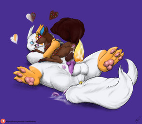 after_anal after_sex anal animal_genitalia animal_penis anthro anthro_on_feral anus balls bestiality big_balls big_penis blue_eyes bodily_fluids brown_body brown_fur butt canine_genitalia canine_penis claws cum cum_in_ass cum_inside duo egg erection feet feral feral_on_top flower fluffy fluffy_tail fur fur_markings gaping gaping_anus genital_fluids genitals happy heart_symbol knot knotted_penis looking_at_another looking_pleasured male male/male male_penetrated male_penetrating male_penetrating_male markings nude open_mouth pawpads penetration penis plant puffy_anus sex sheath simple_background tail teeth text thick_thighs toe_claws toes tongue tongue_out tuft white_body white_fur mohrlex nintendo pokemon cosmo_(sweerpotato) quinn_(zangeese) canid canine canis domestic_dog generation_3_pokemon mammal pokemon_(species) shiba_inu spitz zangoose absurd_res digital_media_(artwork) english_text hi_res signature url