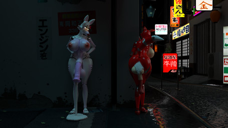 anthro big_breasts big_butt big_penis bodily_fluids breasts butt crossgender cum cum_in_ass cum_inside duo ejaculation female genital_fluids genitals glowing glowing_eyes gynomorph huge_breasts huge_butt huge_penis hyper hyper_breasts hyper_genitalia hyper_penis intersex intersex/intersex machine mtg_crossgender mti_crossgender penis terpsarex disembowell_(modeler) psychojohn2_(modeler) five_nights_at_freddy's five_nights_at_freddy's_2 scottgames foxy_(fnaf) mangle_(fnaf) animatronic canid canine fox mammal robot 16:9 3d_(artwork) digital_media_(artwork) hi_res widescreen