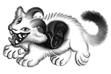 3_eyes ambiguous_gender claws duo endosoma eyes_closed feral fluffy fluffy_tail fur horn multi_eye paws safe_vore tail teeth vore ink-the-artist human mammal monster 2025 hi_res monochrome