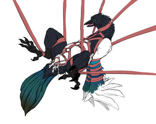 4_toes 5_fingers animal_genitalia anthro arms_tied avian_butt bdsm beak biped black_beak black_feet blocked_egg blue_body blue_feathers blue_hands blue_tail blue_wings bodily_fluids body_harness bondage bondage_harness bound cloaca cloaca_ejaculation cloaca_juice cloacal cloacal_fluids_on_cloaca cloacal_fluids_on_egg cloacal_fluids_on_own_cloaca cloacal_orgasm cum cum_on_cloaca cum_on_tail cumshot digitigrade egg egg_from_cloaca egg_play ejaculation feather_markings feathered_wings feathers feet fingers genital_fluids genitals green_body green_eyes green_feathers green_hands green_tail green_wings harness harness_only male male_anthro markings monotone_beak monotone_feet multicolored_body multicolored_feathers multicolored_hands multicolored_wings nude open_mouth orgasm oviposition oviposition_denial pink_tongue restraints rope rope_bondage rope_harness short slightly_chubby slightly_chubby_anthro slightly_chubby_male solo suspension suspension_bondage tail tail_feathers talons three-quarter_view toes tongue two_tone_body two_tone_tail white_body white_feathers white_hands white_wings wings sephrendemon third-party_edit wren_(kuruk) avian bird black-billed_magpie corvid holarctic_magpie magpie_(corvid) oscine passerine 2025 absurd_res digital_drawing_(artwork) digital_media_(artwork) hi_res sketch