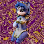 abstract_background anthro arm_pads armor big_breasts blue_body blue_fur blue_hair breasts clothed clothing female footwear fur glowing glowing_eyes green_eyes hair jewelry looking_at_viewer markings necklace psychedelic_background sandals shoes shoulder_pads solo tail thick_thighs tribal tribal_markings dewsand07 nintendo star_fox krystal_(star_fox) canid canine fox mammal 1:1 3d_(artwork) absurd_res digital_media_(artwork) hi_res