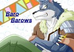 armor claws clothed clothing facial_scar fur grey_body grey_fur hair looking_at_viewer male scar solo white_body white_fur kouga0225 the_titan's_bride baro_barows canid canine canis mammal wolf hi_res