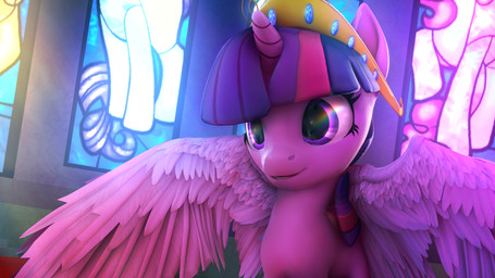 crown female feral fur hair headgear horn purple_body purple_eyes purple_fur purple_hair solo stained_glass tiara unsigned wings lunar57 friendship_is_magic hasbro my_little_pony mythology twilight_sparkle_(mlp) equid equine mammal mythological_creature mythological_equine winged_unicorn 16:9 3d_(artwork) 4k absurd_res digital_media_(artwork) hi_res widescreen