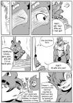 anthro canid canine canis clothing comic crocodile crocodilian dialogue english_text felid femboy greyscale hi_res hoshi_(a_side) jockstrap lion magic magic_user male mammal monochrome muscular pantherine raccoon_dog reagan700 reptile scalie slightly_chubby tanuki text underwear wolf